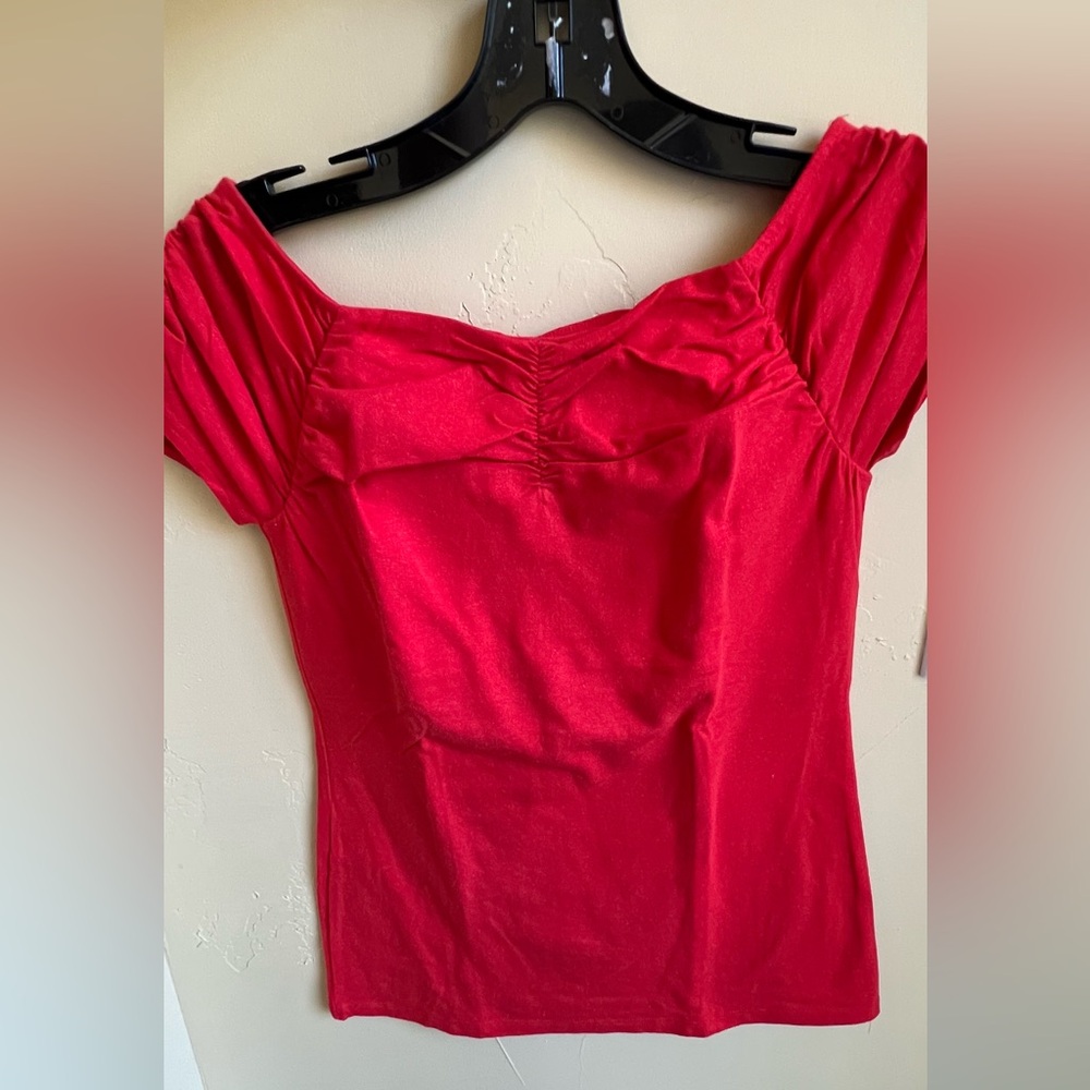 Express Vibrant Red Off-Shoulder Blouse